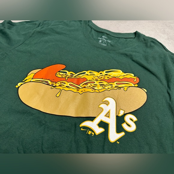 Nike Swoosh Oakland Athletics A's hotdog t-shirt - Picture 2 of 5